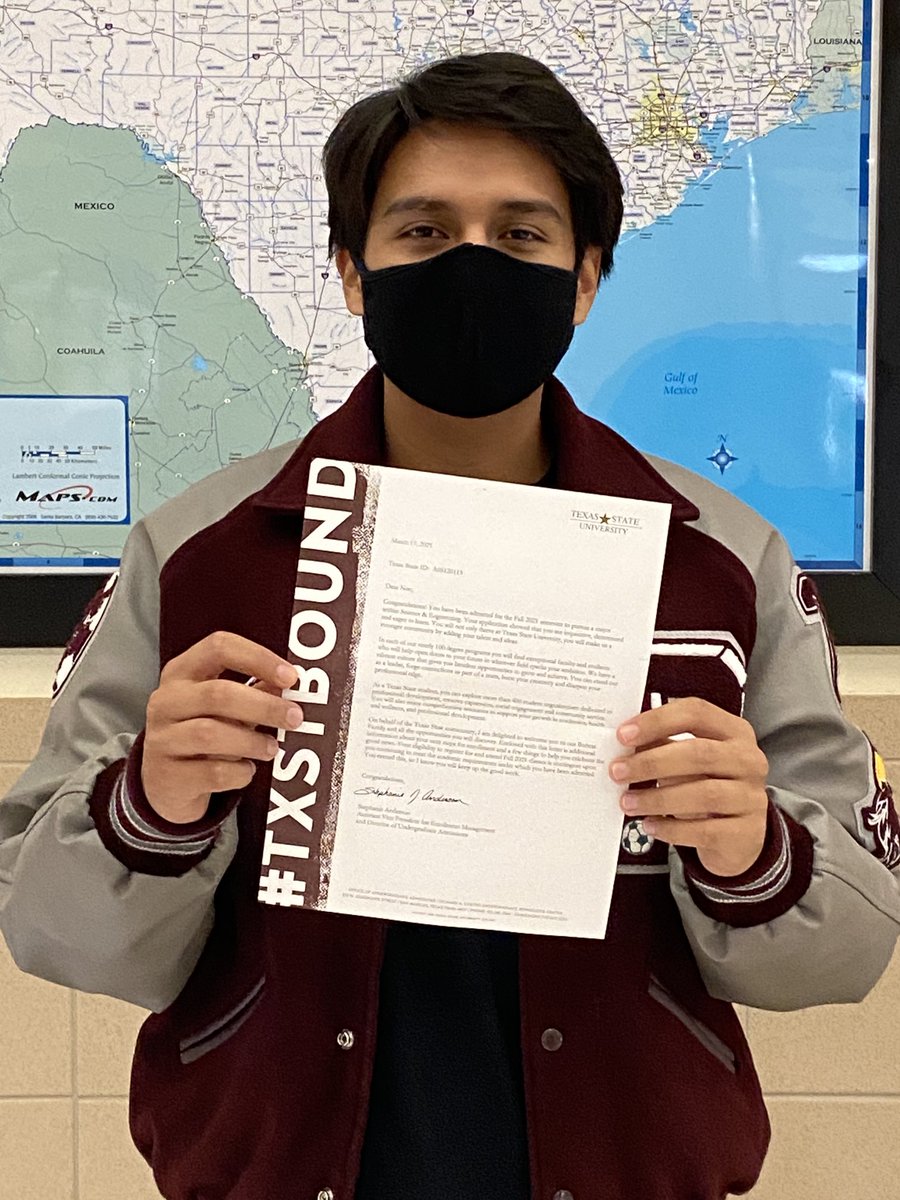 Noe Guerrero has been accepted into Texas State University! So proud of you Noe👏🎉