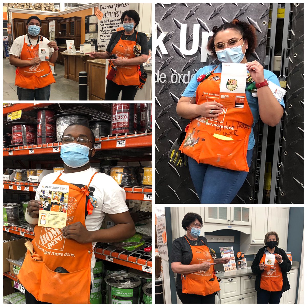 Evening meeting with some recognition! Jomar in paint with a platinum, Selena at S/S desk with a gold, Marlene in appliances with a gold, and can’t forget Chris in electrical with a PK Certification in electrical!!! Great job team!!