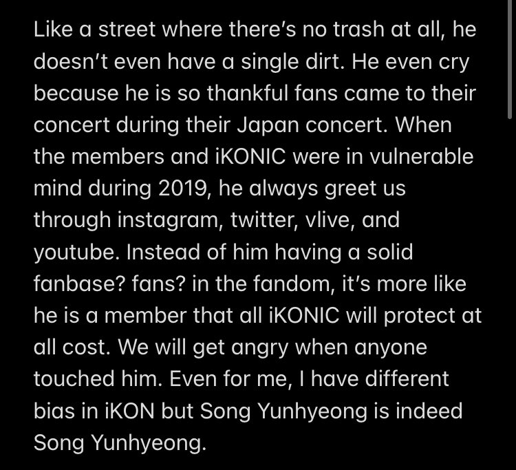 Song Yunhyeong is a member that all iKONIC will protect at all cost. We will get angry when anyone touched him. Even for me, I have different bias in iKON but Song Yunhyeong is indeed Song Yunhyeong #iKON  #아이콘  @YG_iKONIC