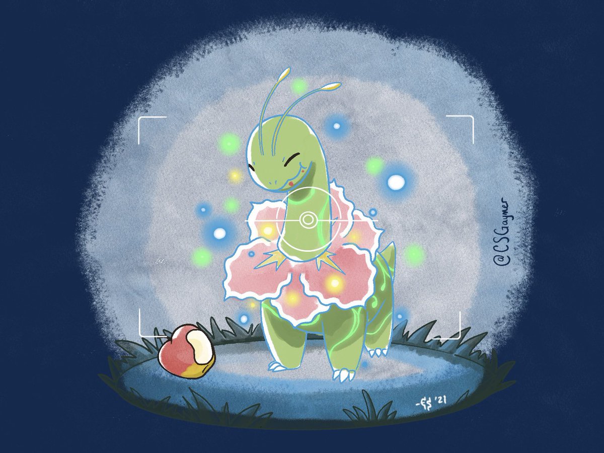 CSGaymer's tweet photo. ~ The Illumina Phenomenon ~ 📸🍎✨

I was inspired by the #Meganium they featured in the trailer. (It also happens to be one of my favorite Johto starter family.)

#NewPokemonSnap #illuminaphenomenon #fluffruit #nintendoswitch #lentilregion #pokemon #pokemonfanart #digitalartist https://t.co/2HfMt1UhPt