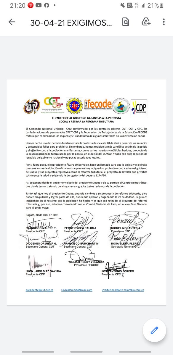 maltescut1's tweet photo. Exigimos garantías xa ejercer la protesta social.
@cutcolombia 
@ctccolombia 
@CGTCol 
@CSA_TUCA 
@ONUHumanRights @CorteIDH @ONU_derechos 
@EjerzordeDDHH https://t.co/0qYULtp3Ox