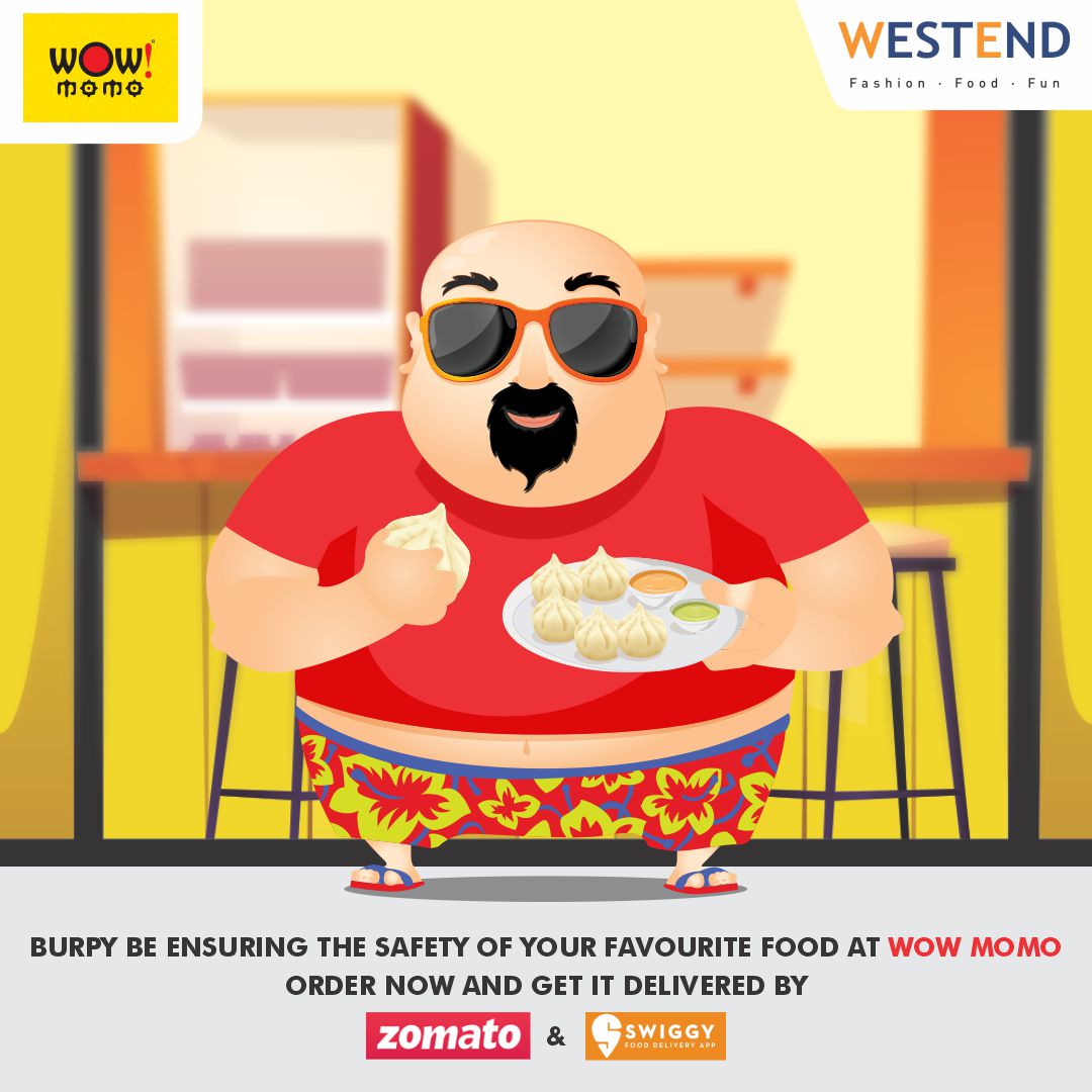 It's time to savor your favorite munches! 

<a href="/Burpythefoodie/">Burpy</a> is here for you and ensuring the safety measures to offer you a fine food experience from #wowmomo.

Order online for delivery from #zomato &amp; #Swiggy!

#indianmalls #nexusmalls #burpy #foodies #pune #mallsinpune