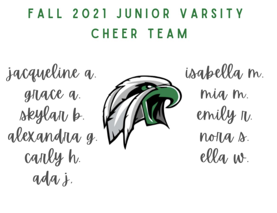 CheerOFHS's tweet image. Congratulations to our fall 2021 Varsity and JV cheerleaders! 💚🖤🤍