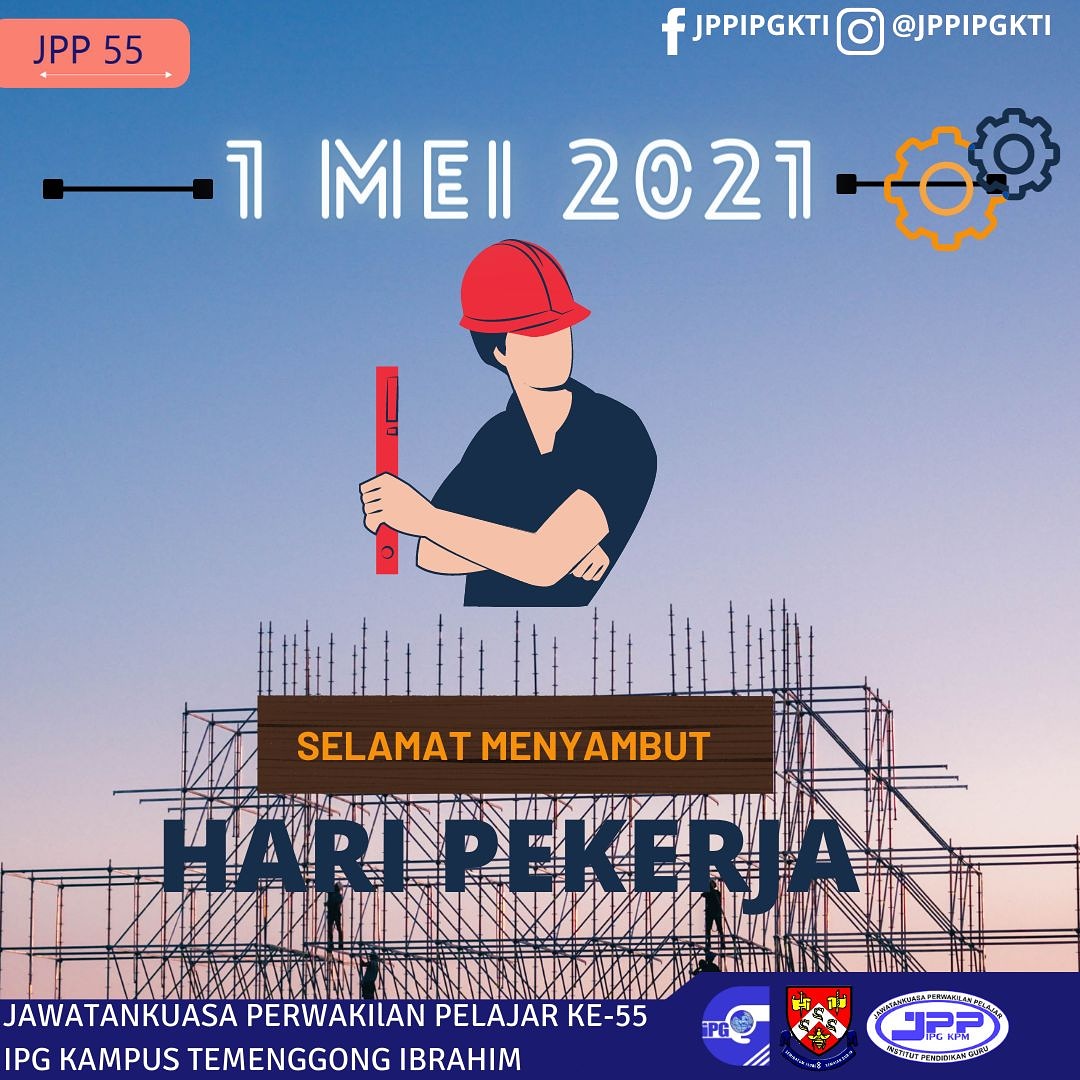 jppipgmkti's tweet photo. HARI PEKERJA 2021 | Pekerja Dan Cabaran Budaya Norma Baru
1 Mei merupakan hari yang istimewa kepada semua pekerja seluruh dunia kerana tarikh ini dipilih untuk meraikan mereka. Segala bakti yang mereka lakukan wajar dihargai dan dicontohi.
#jpp55 #ipgkti https://t.co/OoO10zOKT3