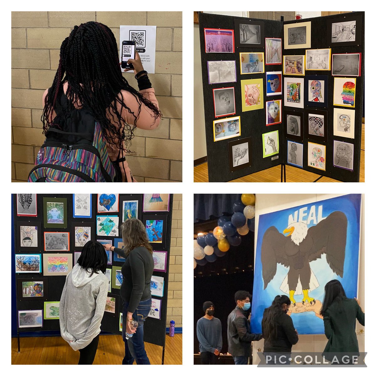 wayneatschool's tweet photo. Our Arts Showcase is proof students can produce powerful work even during a pandemic. Music, murals, awards, and more! Did I mention our students also live streamed the entire event for parents and peers learning remotely? Don’t tell me what kids can’t do! #EaglePride #nmsalove https://t.co/aUIoquCkV9