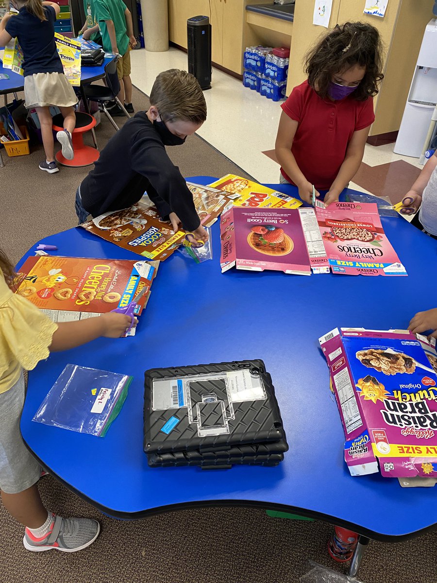 My youngest <a href="/GowanGators/">Gowan Science</a> are learning cutting skills and reading skills through our Cereal Box Name Collage project!  Looking forward to finished products!