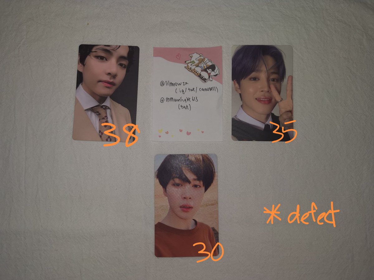WTS official pc with defect price stated in the pic,no nego for these pc im sorry Condition of the pc will posted under this thread, pls dm only if you can accept the condition #pasarBts  @BTStrading_MY