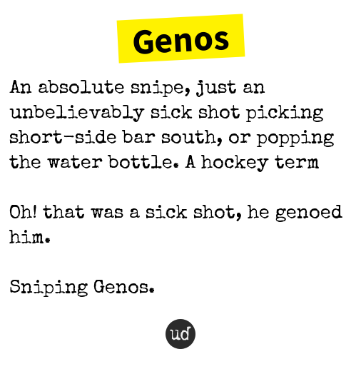 urbandictionary's tweet image. Genos: An absolute snipe, just an unbelievably sick shot picking... genos.urbanup.com/6396194
