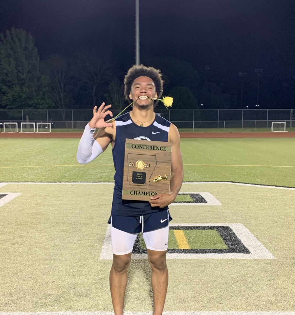 This future <a href="/KStateFB/">K-State Football</a> player killed it tonight on the track. 4x200, 4x400 and 110H Conference champs &amp; 3rd overall in the 300H. The 4x2 &amp; 4x4 relay teams are also 1st in the state. <a href="/AJmoss05/">AJ Moss✊🏽</a> <a href="/dahrron/">Dahrron O. Moss</a> <a href="/Wolverine_Track/">WEST_Track</a> <a href="/VanBMalone3rd/">Hampton Head Coach Van B Malone</a>