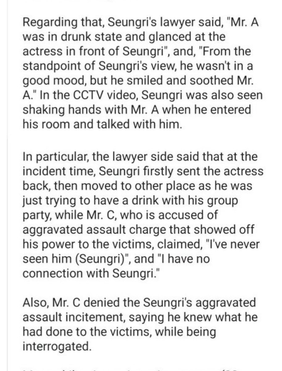  11th hearing: According to Seungri's lawyer, the alleged gangster (Mr. C) stated that he denied having any connection nor knew Seungri. He also stated the person called him was not Seungri, but other person.  #StopLyingAboutSeungri  #ScreamOutForSeungri