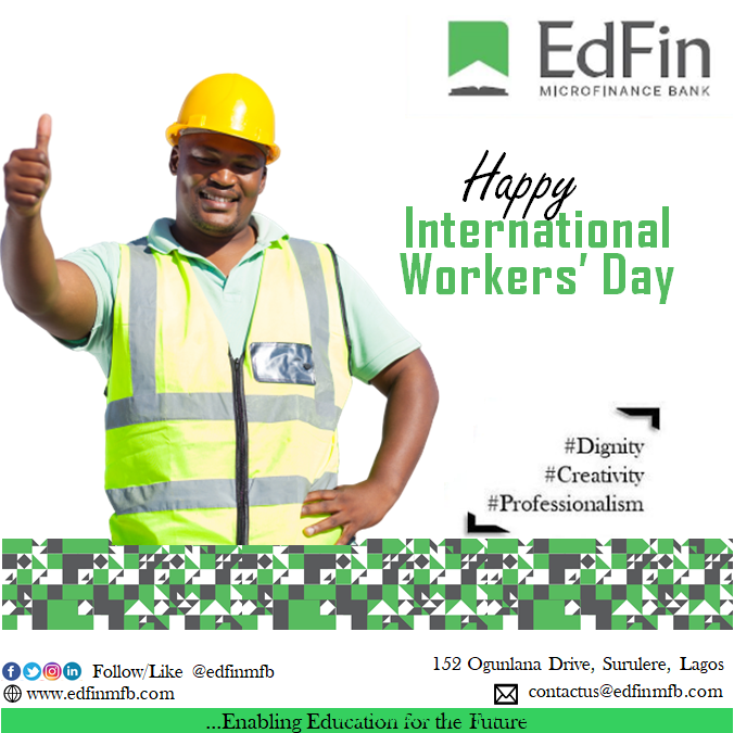 EDFINMFB's tweet photo. Great and devoted workers are huge blessings to the nation.

Today's a special day to appreciate the efforts of those that labor daily to make a living, build their families, build the nation, and build themselves. If you are one of them, you are a HERO, and we celebrate you! https://t.co/OAnPP6ihnW