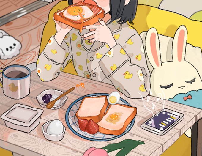 「目玉焼き トースト」のTwitter画像/イラスト(人気順)