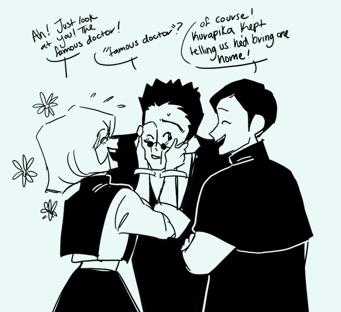 in less sad news: doodle i had if leorio met kurapikas parents- 