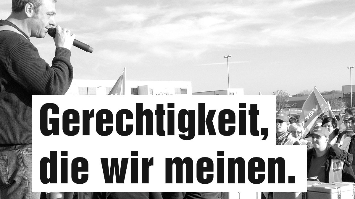 Es geht um #Gerechtigkeit. Es geht um #Mitbestimmung, um faire und vor #Armut schützende Entlohnung. Gerechtigkeit, die wir meinen lässt keine #Lohnunterschiede zwischen Frauen und Männern, zwischen Nord und Süd oder Ost und West für gleichwertige #Arbeit zu. 1/3