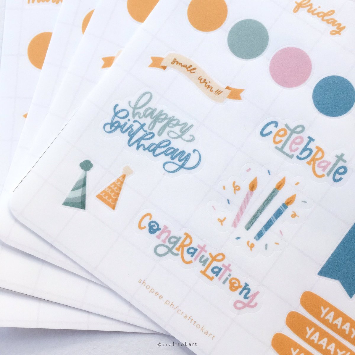 crafttokart's tweet photo. Here's to celebrating special days and small wins! 🎉 
Get our latest journal sticker sheet for only Php 50! ✨

Shopee 👉🏻 https://t.co/pVPJ9z7nqu https://t.co/P5ZKTFfjfO