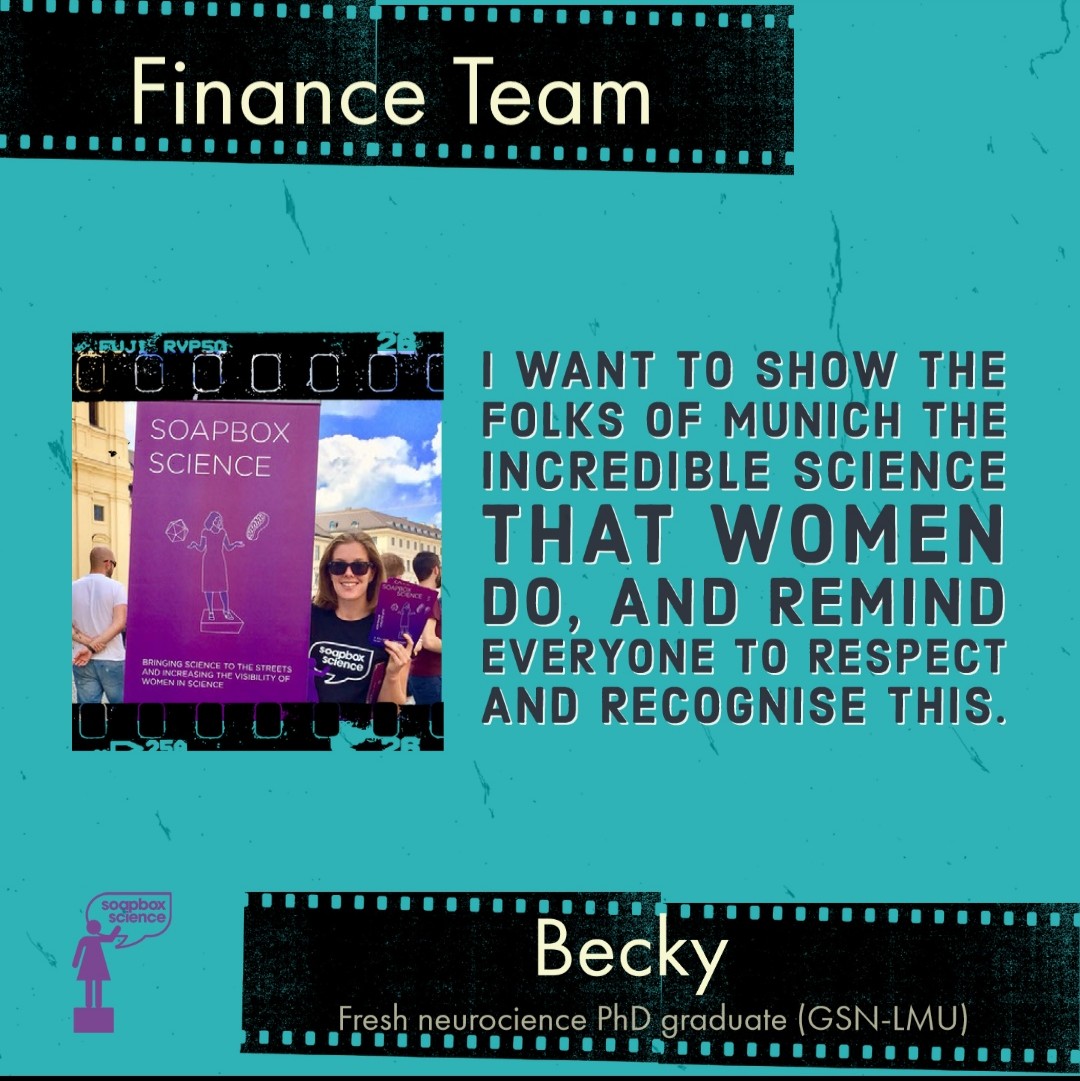 Guess who’s good at sending compelling emails 📩 and filing receipts 🧾? Our Finance team 💶! They #excel at approaching  sponsors and carefully planning our budget 💰 - making #SoapboxScience #Munich possible.

💸 Give it up for <a href="/rebeccaksadler/">Rebecca Sadler</a> from the Finance team.