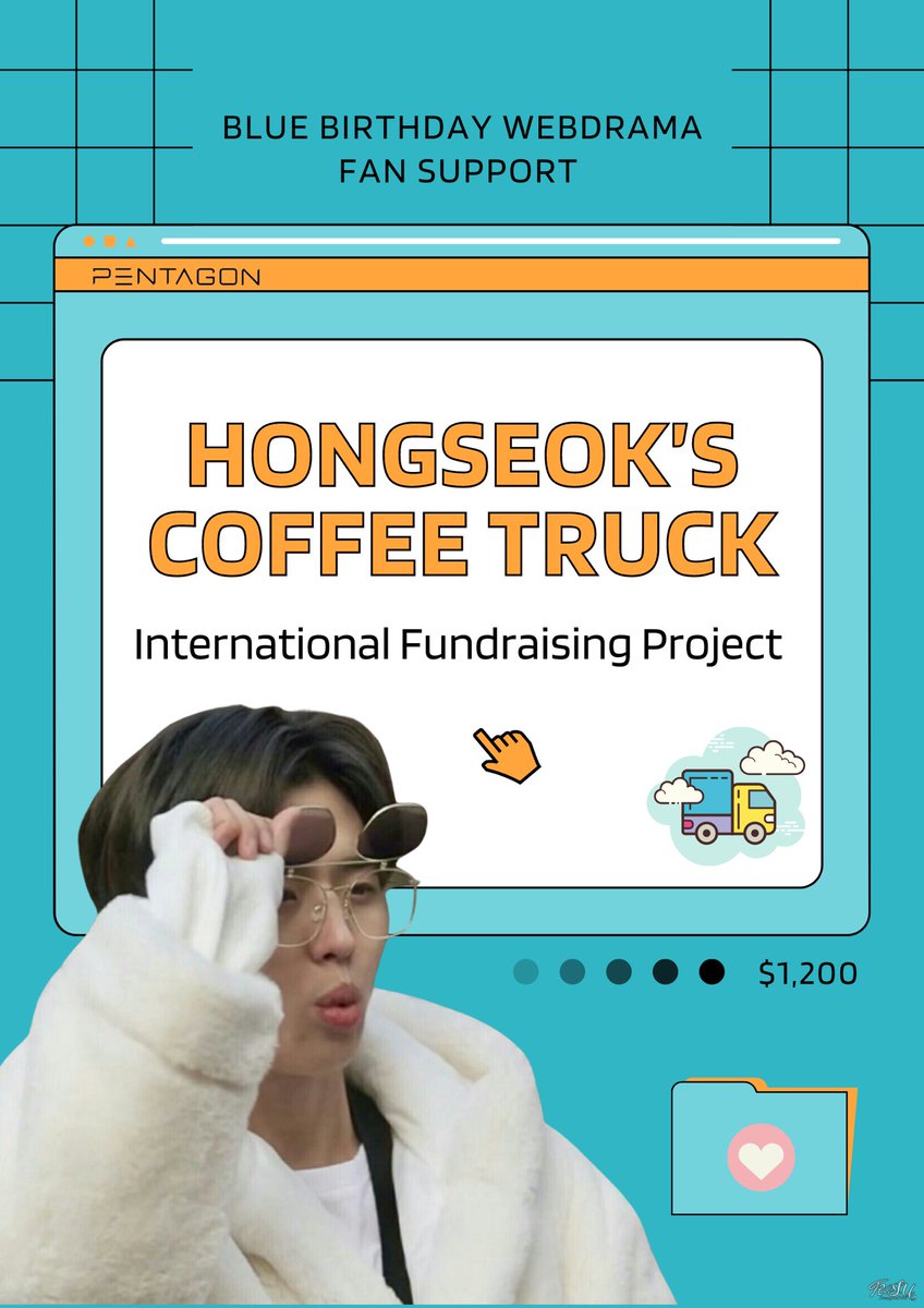 [Pls RT] FUNDRAISING PROJECT: Blue Birthday Web Drama COFFEE TRUCK Fan Support for  #HONGSEOK  Target  1200USD Partner fanbase list is under this thread. If interested to collaborate, please DM~Please check the donation form for more details:  https://forms.gle/V4efFFNqmsnTfU8c8