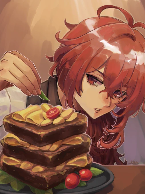 ハピバ!お肉つみつみありがとー! #ディルック生誕祭2021  #原神 #Genshin_Impact 