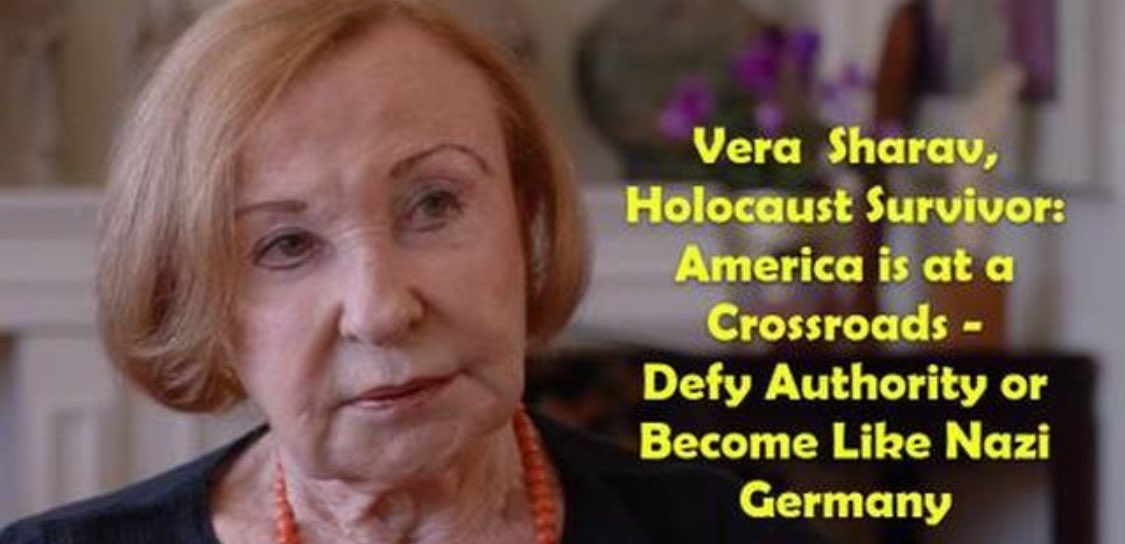 Vera Sharav, a medical activist, is the founder of the Alliance for Human Research Protection,and an activist against some practices of the biomedical industry, particularly in matters of patient consent and children. Holocaust Survivor.  https://ahrp.org/vera-sharav/  Thread 1/ scroll