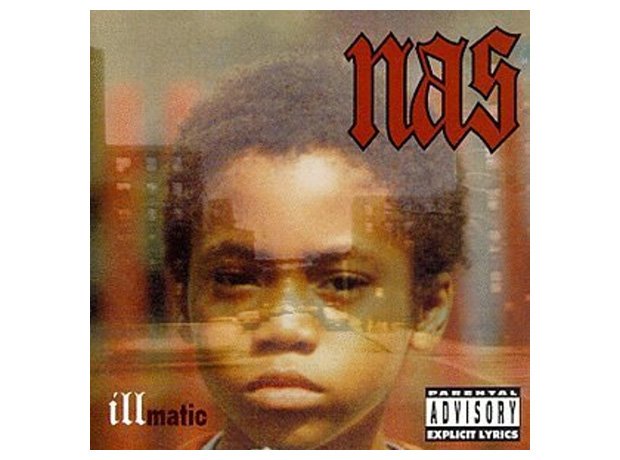 Nas, 'Illmatic'Speaking of 'Illmatic', Nas' 1999 album shows a baby picture of the rapper superimposed on top of a street from the Queensbridge housing project