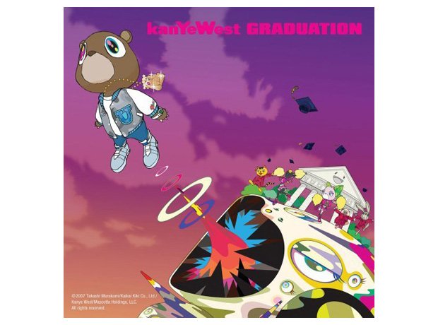 Kanye West, 'Graduation'The cover art for Kanye's 2007 album 'Graduation' sees his mascot Dropout Bear being fired into space.
