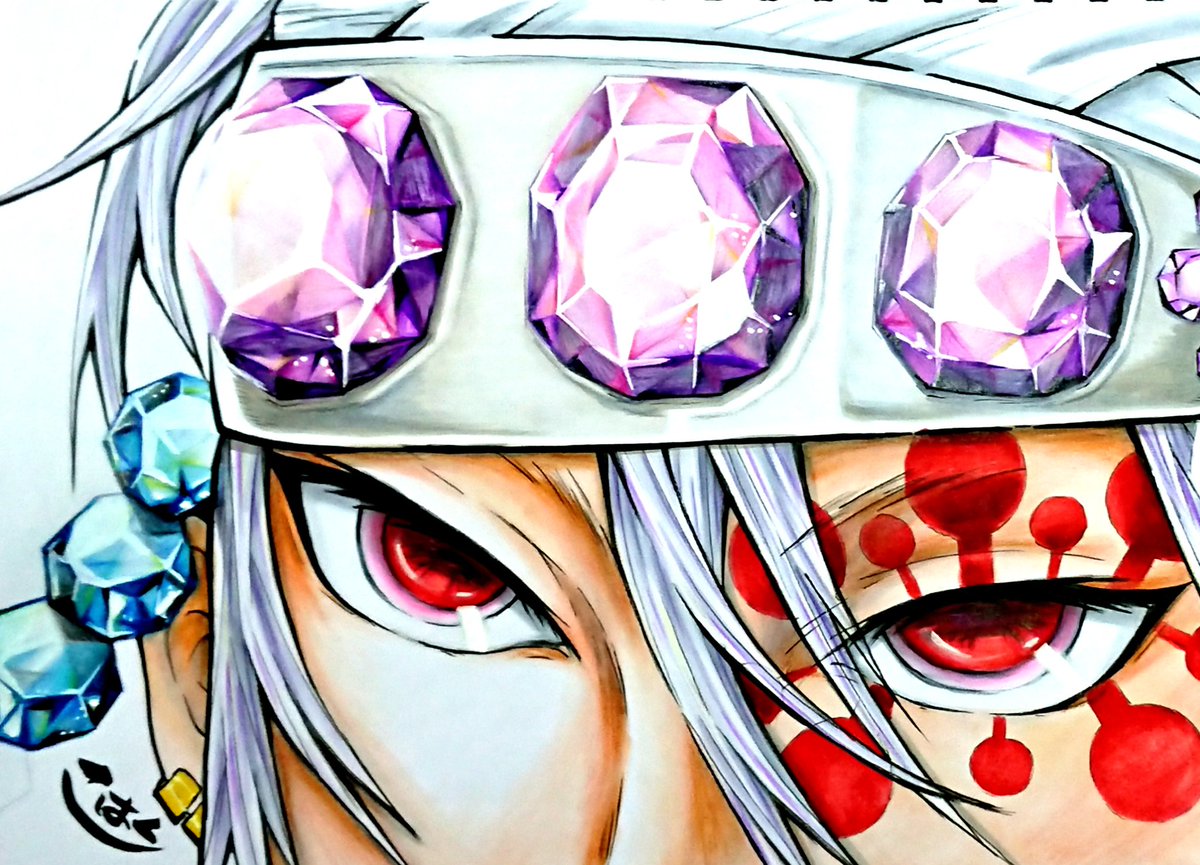 1boy red eyes crystal solo male focus gem earrings  illustration images