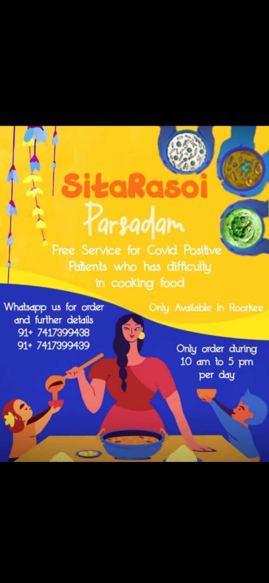 Navni51788519's tweet photo. #FreeMeals 
#roorkee 
For Covid patients only, 💫
@TheDD25 https://t.co/1r3IN55oBn