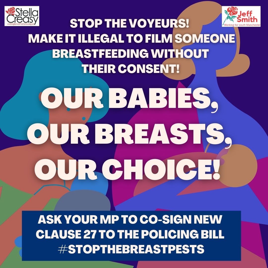 🚨pls share 🚨Right now there are people who think it’s ok to photograph someone breastfeeding without their consent - help me and <a href="/JeffSmithetc/">Jeff Smith</a> change the law to stop the breast pests by asking your MP to join us tabling  New Clause 27 to the policing bill #StopTheBreastPests