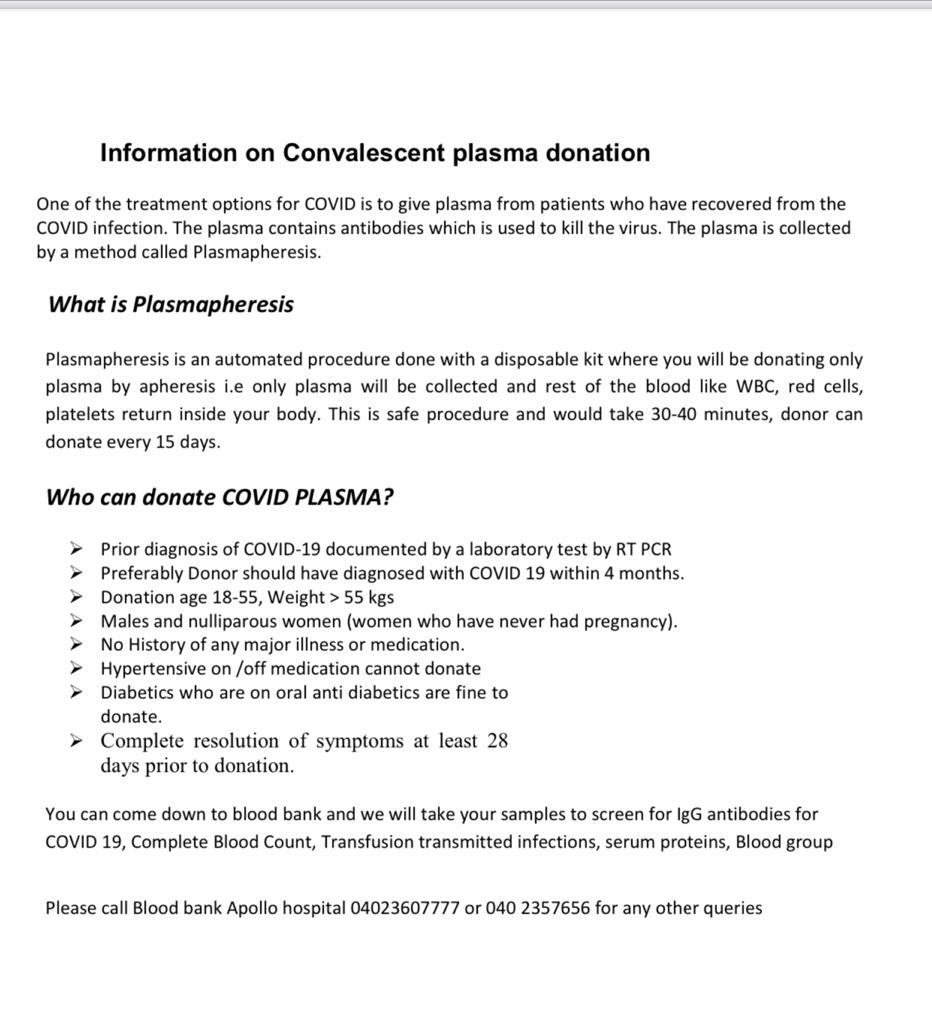 Plasma Donation Guidelines