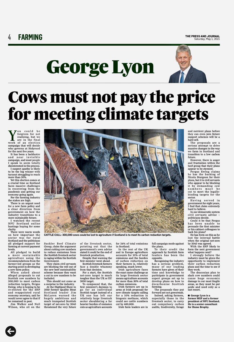 Scottish farm leaders plans to decarbonise the livestock sector must be given a chance to work. #sustainablefood #farming #sustainablebeef