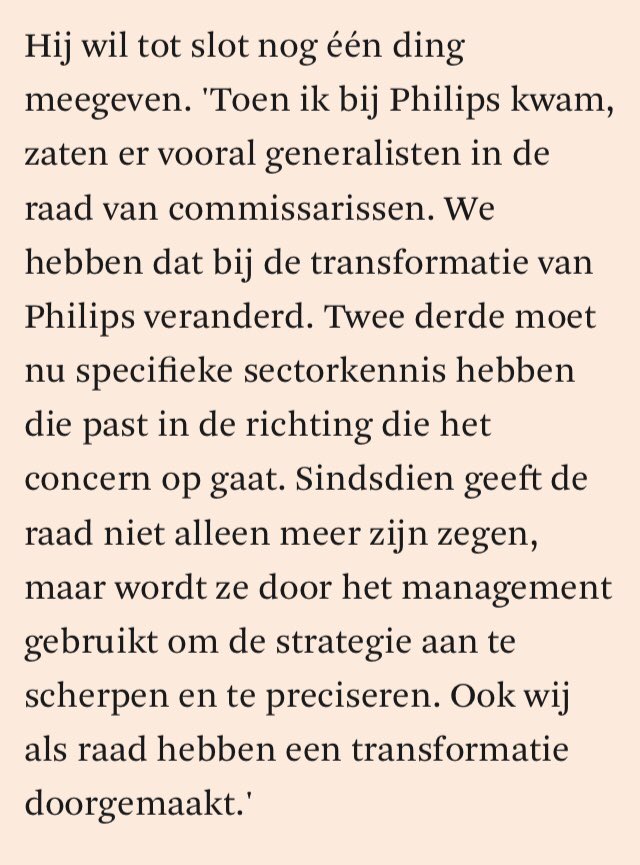 Bestuurlijk lesje van #JeroenvanderVeer voor ‘Den Haag’ te leren van de aanpak bij Philips. Vooral de slotalinea!