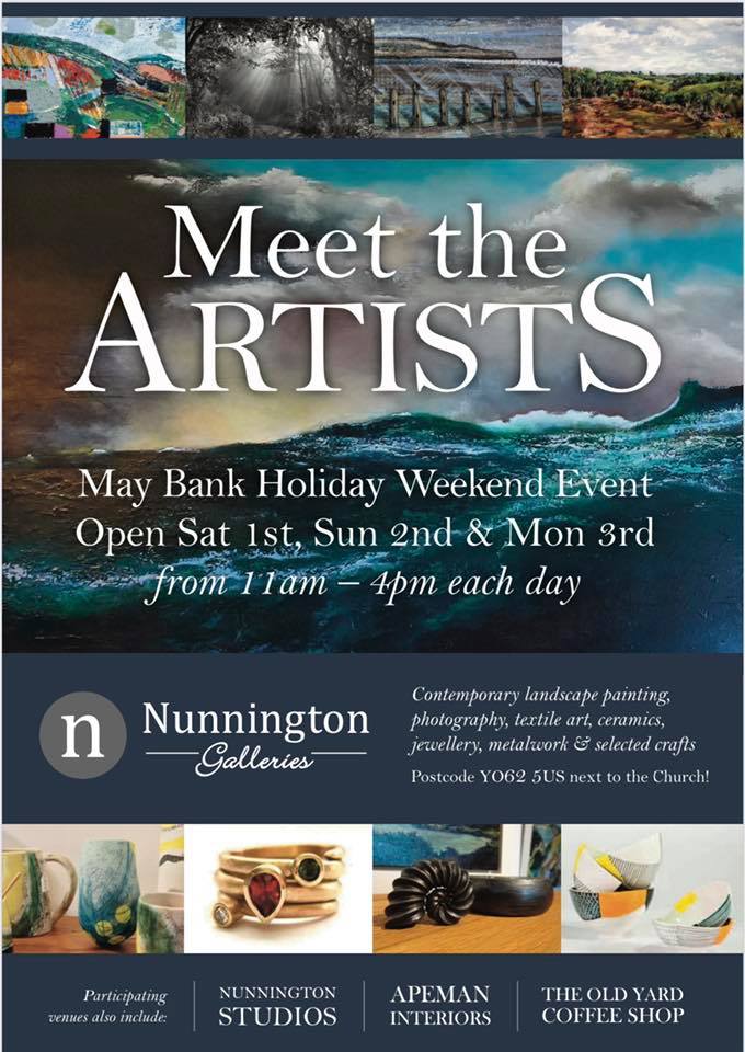 Meet the artists #NunningtonGalleries this weekend #Ryedale #artists #ceramics #jewellery #paintings #photography #textileart
