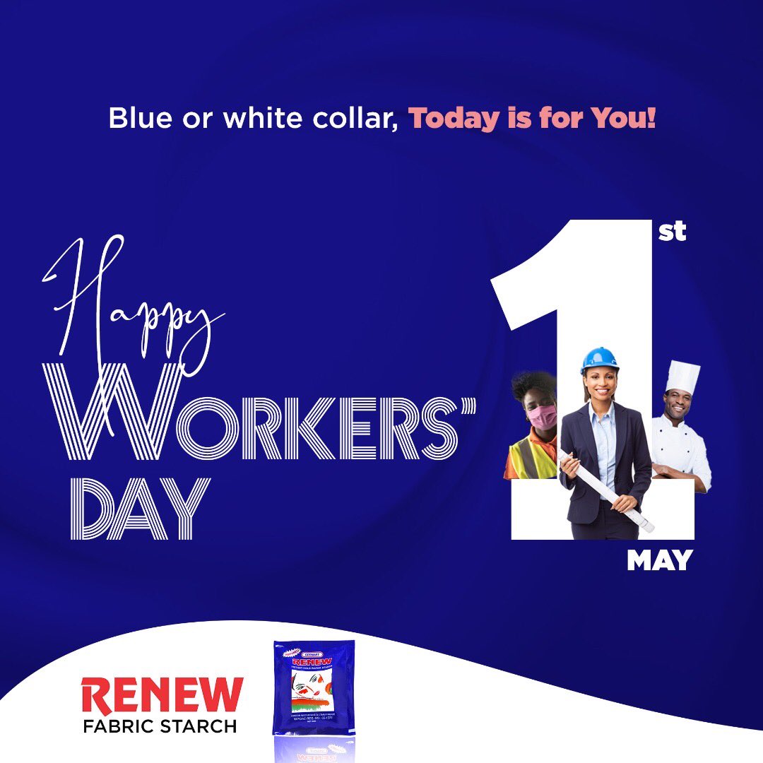 We appreciate every worker for their continuous hard work and their input towards the success of the labour force in the economy. 

Renew Starch wishes you a Happy Workers Day!

#WorkersDay #MayDay #May1st2021  #workersday2021 #LabourDay2021