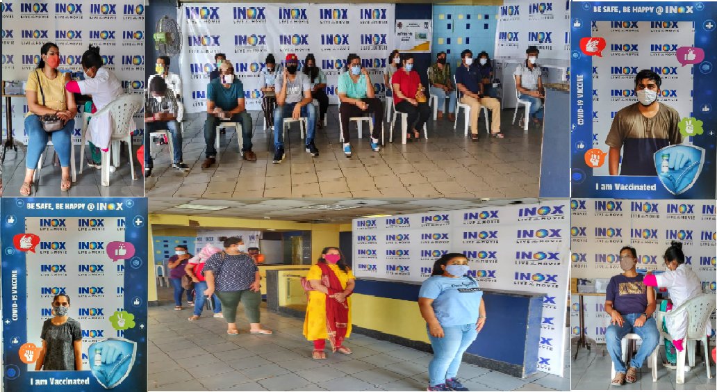 r_dharmarajan's tweet photo. @INOXMovies #InoxRaceCourse #vadodaracity today became venue partner for anti-coronavirus vaccination drive for individuals in the 18-44 age group from 1st May.@PMOIndia @INOXMovies @VMCVadodara @CMOGuj @gujratsamachar @BJP4Gujarat https://t.co/uh3qyWDt1P