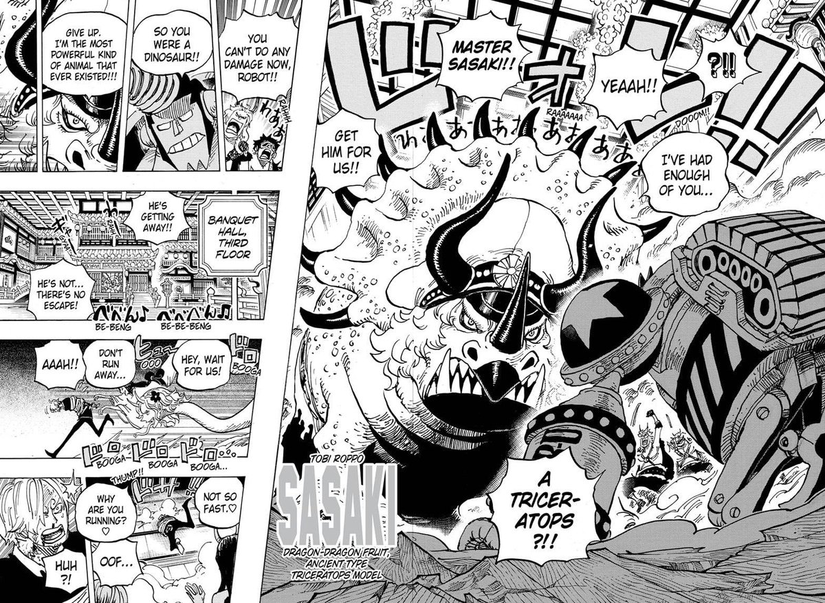 Cette guerre va donc mettre en avant chaque mugi face à un membre important de Kaido, qu’ils vont battre pour montrer et développer leur puissance.La même chose va se passer avec Luffy, qui va battre Kaido et ainsi prouver qu’il est digne de son titre de 5ème Empereur.