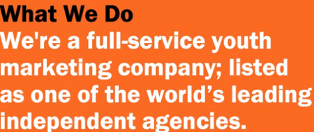 6. Thinkhouse are heavily involved in “Sustainability & Climate”. They call themselves a “Youth Marketing Company” and they work with brands and organisations to help them understand and connect with youth audiences.