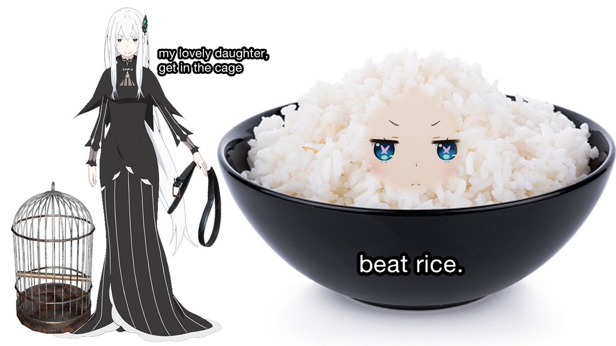 beat rice.