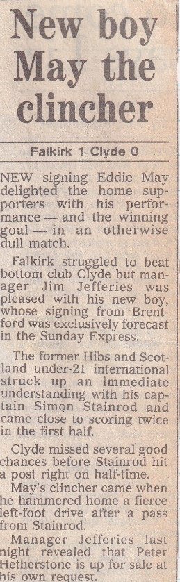 KM7Stand's tweet photo. 14- 2nd Mar 1991

Eddie May-day

With a slump in form Jim and Billy bolster their squad with the £70,000 signing of Eddie May from Brentford. Eddie instantly makes an impact scoring in a 1-0 win vs Clyde.

(Elsewhere: The Godfather part 3 is released to cinemas a week later) https://t.co/7VEho5lFTI