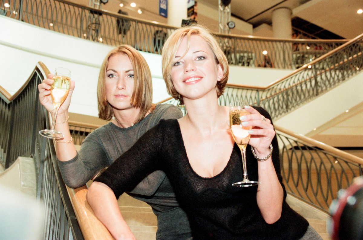 The Trafford Centre opened in 1998. Here's DJ Sara Cox and Meg Matthews, then wife of Noel Gallagher, at a photo-call to open the new Selfridges in the centre in September