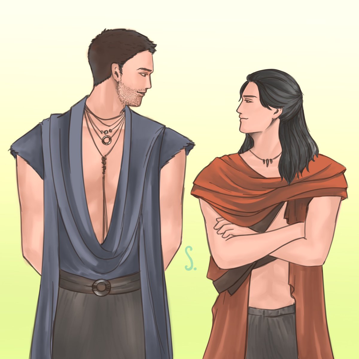 Nagron (Agron and Nasir from Spartacus)commission for @hobiknight Thank you  again for trusting me in art ♡ #Nagron #Spartacus #Fanart #commissionsopen, image size:1200x1200