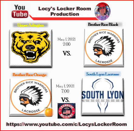 Let's Play 2! Michigan High School Lacrosse Double Dip today, Live Stream 
<a href="/UAMensLacrosse/">UA Men's Lacrosse</a> V <a href="/BrotherRice_Lax/">Brother Rice Lacrosse</a> at 2:00; 
Military Day game at 7:00 supporting families of fallen soldiers <a href="/BrotherRice_Lax/">Brother Rice Lacrosse</a> orange V <a href="/SouthLyonLax/">South Lyon Lacrosse</a> 
Click &amp; Subscribe-Don't Delay
youtube.com/c/LocysLockerR…