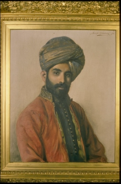 Lastly, this portrait of him by Rudolf Swoboda was commissioned by Queen Victoria herself.Source:  https://www.rct.uk/collection/search#/1/collection/403825/maulvie-raffiuddin-ahmad