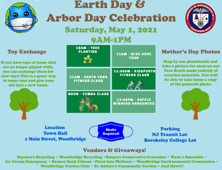 Stop by the Township's #EarthDay/ #ArborDay Celebration &amp; visit with our library's crackerjack Programming Squad! They'll have all kinds of freebies for you! At #Woodbridge Town Hall TODAY! Saturday (5/1/2021)  from 9am-1 pm!#WPLNJ #publiclibrary #WoodbridgeNJ #newjersey #library