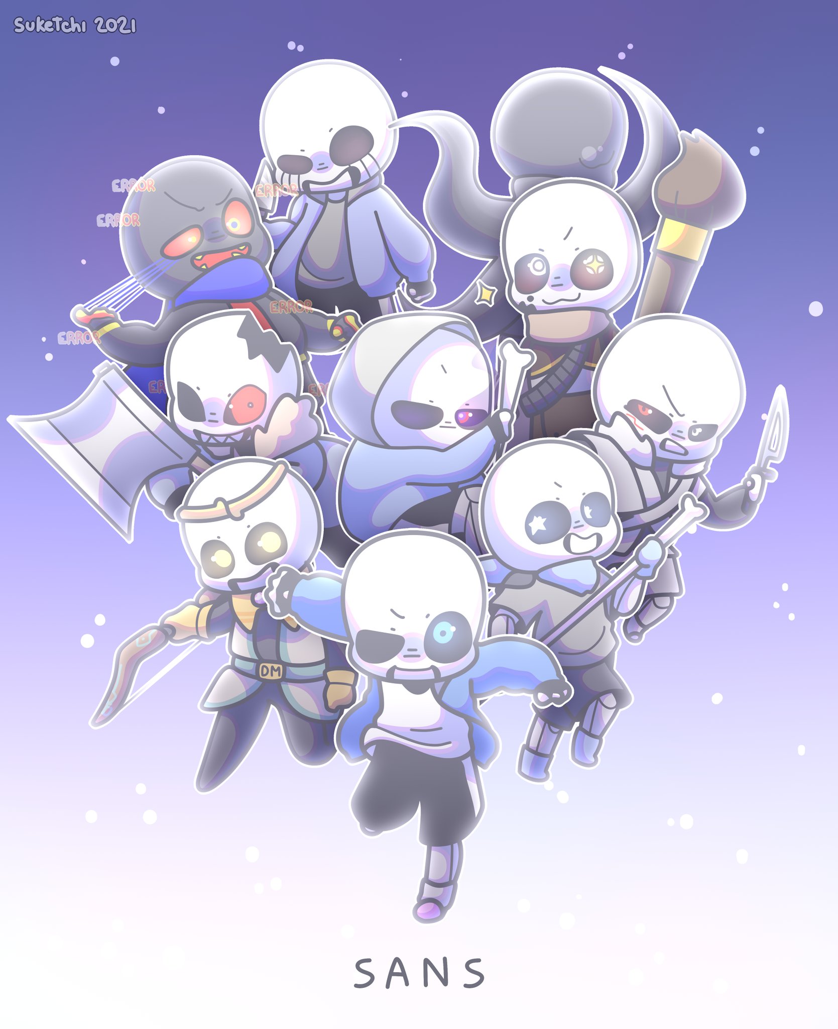 Fanart] Undertale AU sans - horror sans, killer sans, murder sans