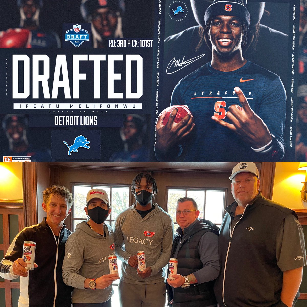 TakeoverInd's tweet photo. Team Takeover Salute! Congrats to @Ifeatu_Mel @seanstellato the @Lions great pick as this kid has what it takes to help Detroit get to the #NXTLVL Cheers! #NFLDraft2021 #NFLDraft #NFLDraft21 $LTNC https://t.co/7q6FE2tt0d