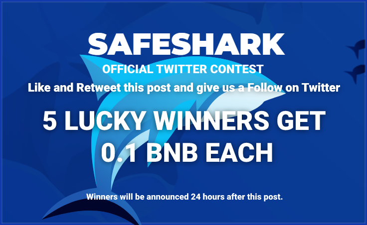 SafeSharkToken's tweet photo. Community,

Time has come to make some $SHARK and $BNB gains.

To celebrate a successful launch and pre-sale that got filled in record time, we are hosting our first Official Twitter contest. Please Like and Retweet this post and give us a Follow in order to participate.

#SHARK https://t.co/NuMG4qUVaj