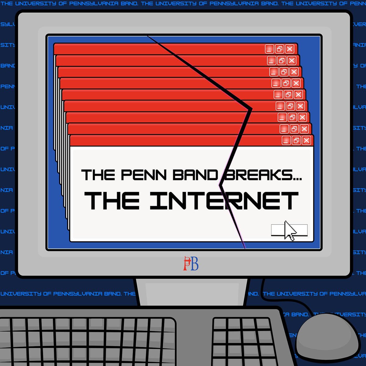 PennBand's tweet photo. The Penn Band Breaks the Internet is OUT NOW! Listen with us as we live stream our first impressions of the album at 1:00pm EDT. Check us out on Facebook (universityofpennsylvaniaband), Instagram (@pennband), Twitter, or Tik Tok (@pennband). See you then! https://t.co/MqPf1j0gqf