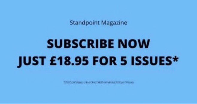 StandpointMag's tweet image. To subscribe please go to standpoint.imbmsubscriptions.com
Or call our subscriptions department on 01293 312 194. For digital/app subscriptions, go to: exacteditions.com/read/sta