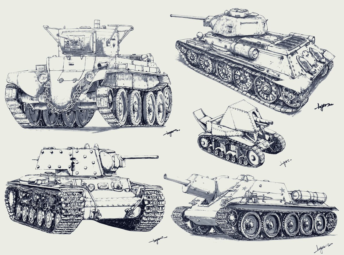 「#ゴールデンウィークSNS展覧会 
約半年分の戦車一発描きの絵をまとめた物です₍」|鬼ルガSのイラスト