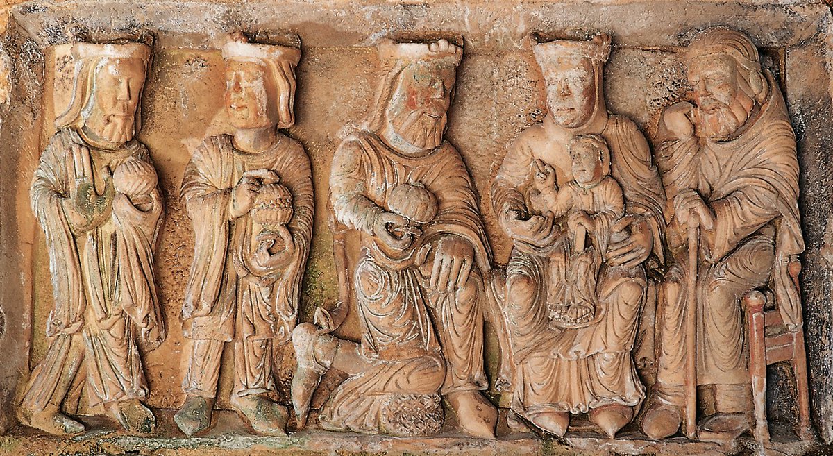 Businirmaslejos's tweet photo. EPIFANÍA ROMÁNICA
Empotrado en el muro de la iglesia románica de #Butrera, aparece la pieza más sobresaliente del templo, una escena de la Epifanía que conserva restos de policromía original (último tercio s. XII). En #VillasanaDeMena se conserva una copia similar.
#LasMerindades https://t.co/uhSYbnq22u